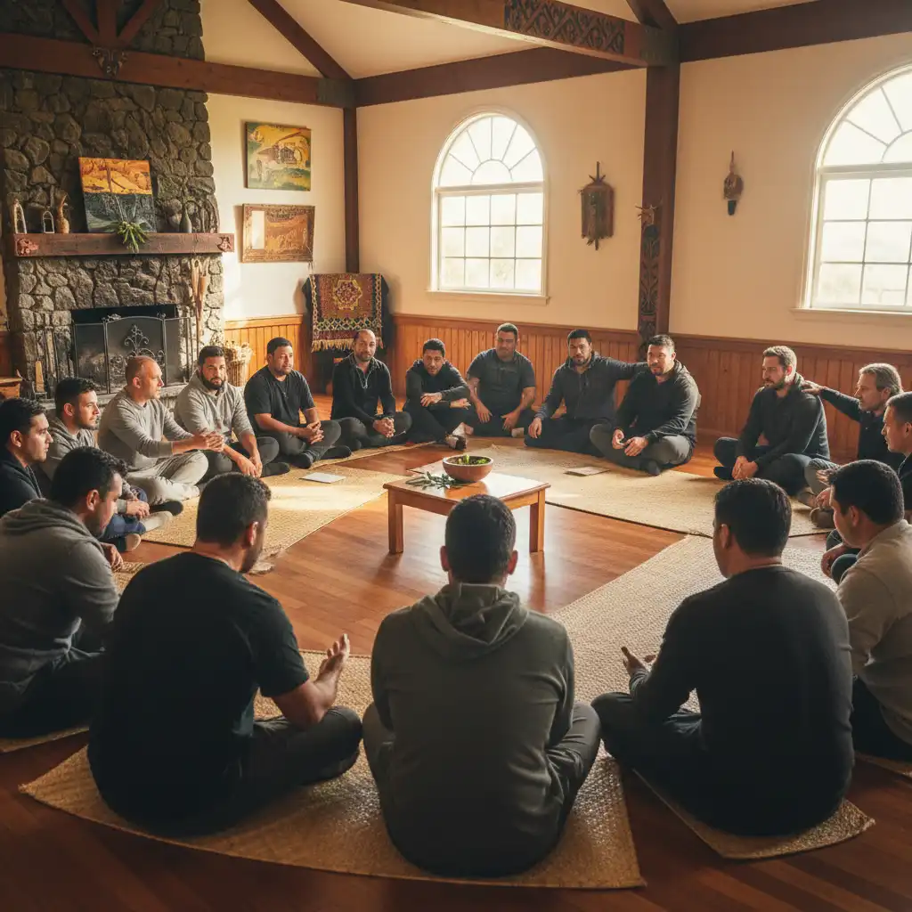 Men's support group meeting in New Zealand