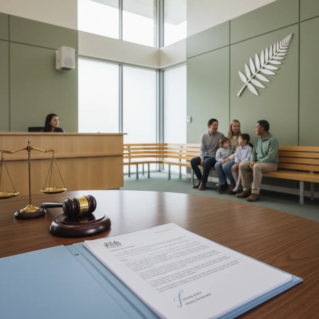 Legal documents representing the dissolution of marriage process in New Zealand