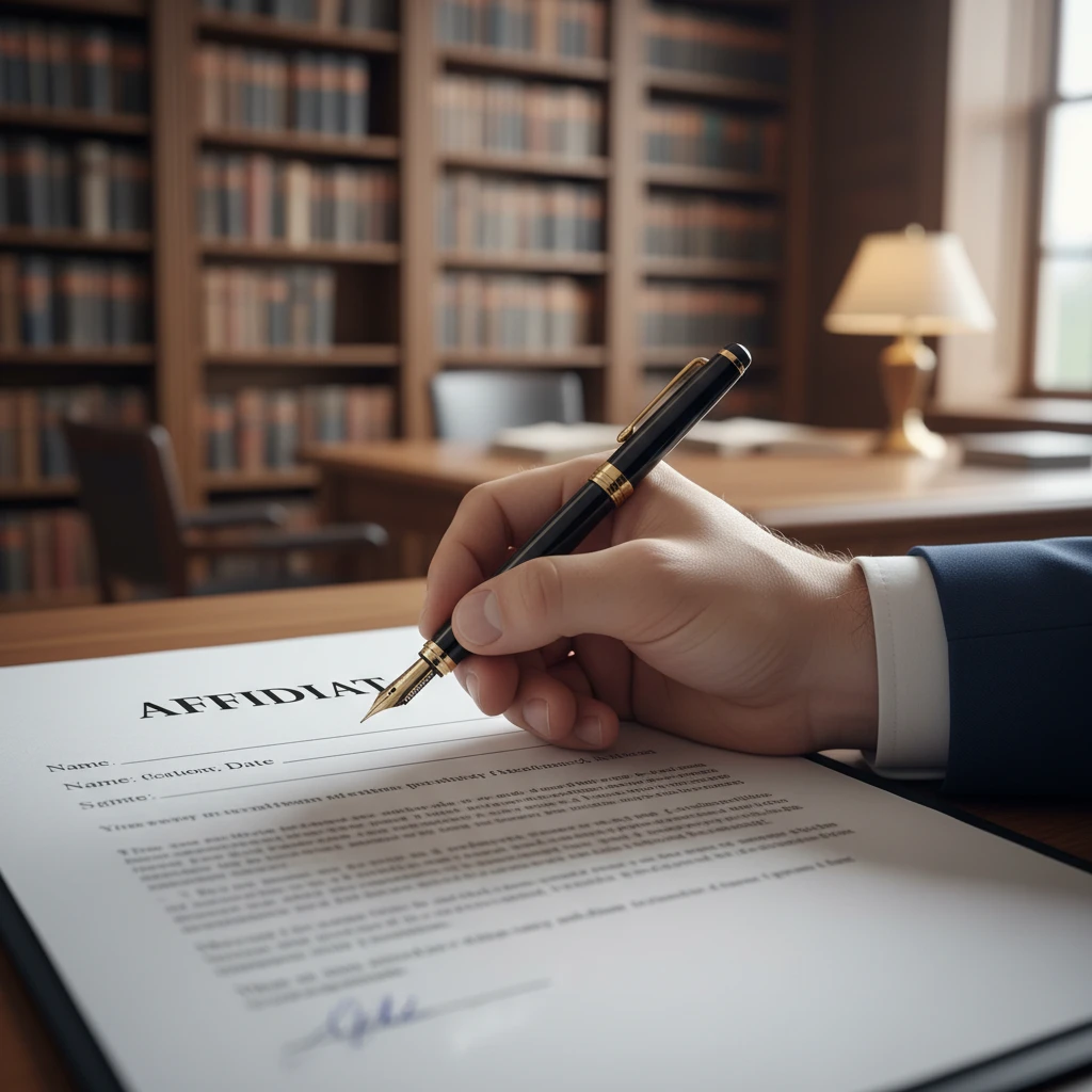 Signing the affidavit for divorce application