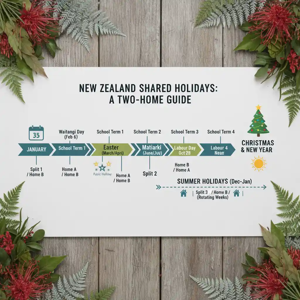 Co-parenting holiday schedule timeline NZ