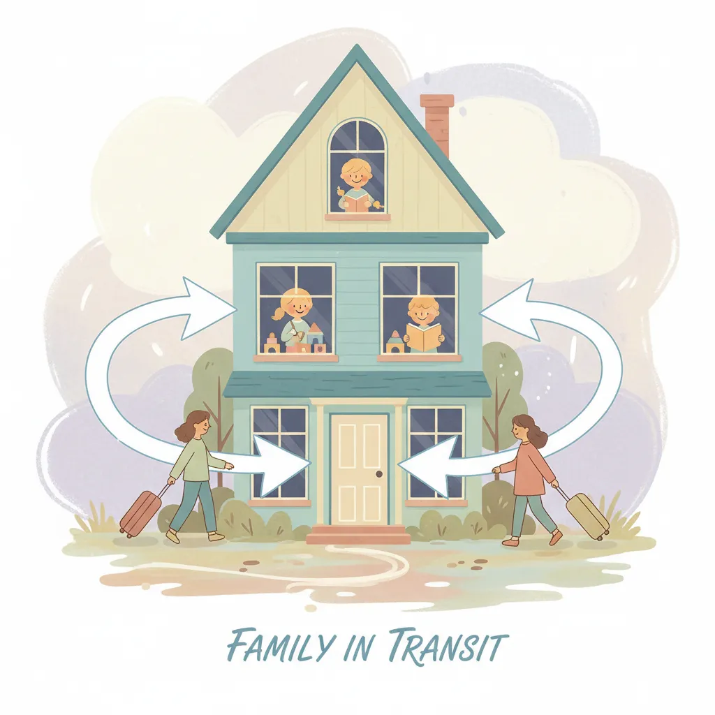 Diagram illustrating how parents rotate in a birdnesting arrangement