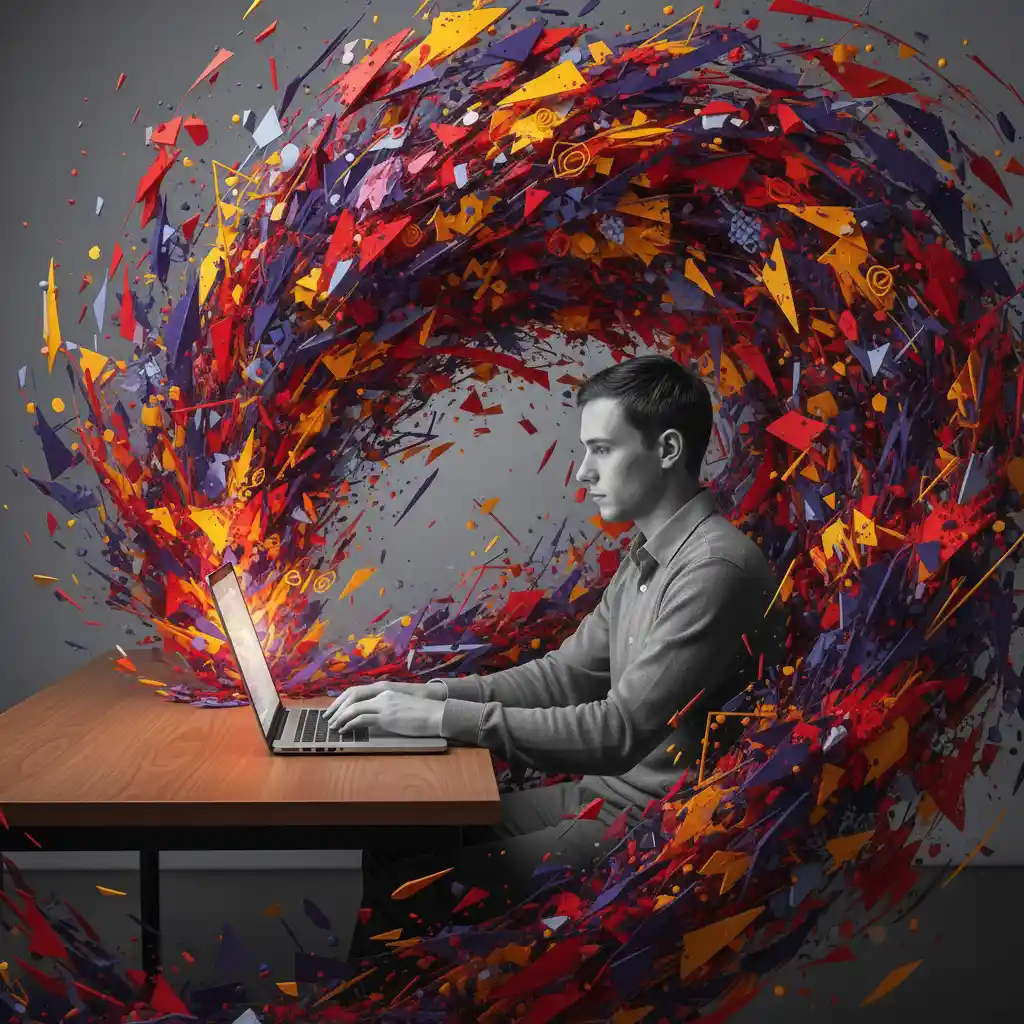 Illustration of the Grey Rock Method shielding a person from emotional chaos