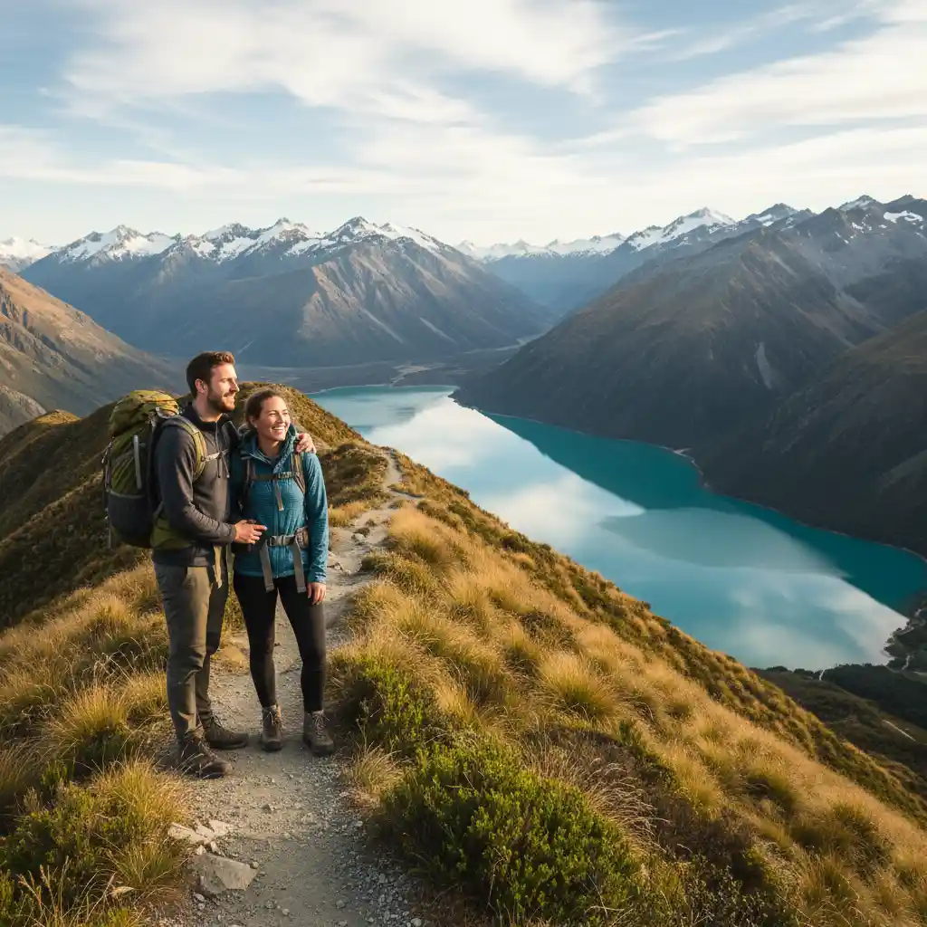 Couple enjoying outdoor activities in New Zealand during a visit