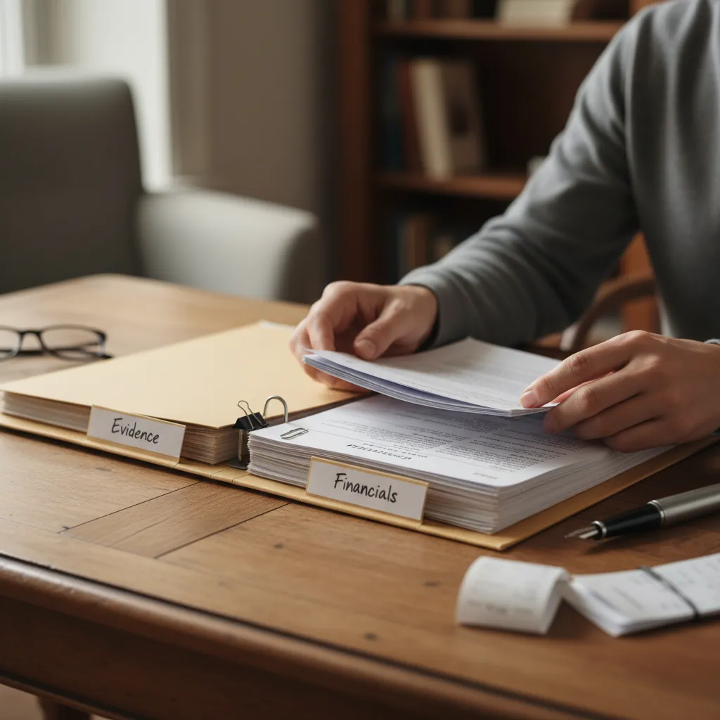 Organizing evidence for mediation preparation