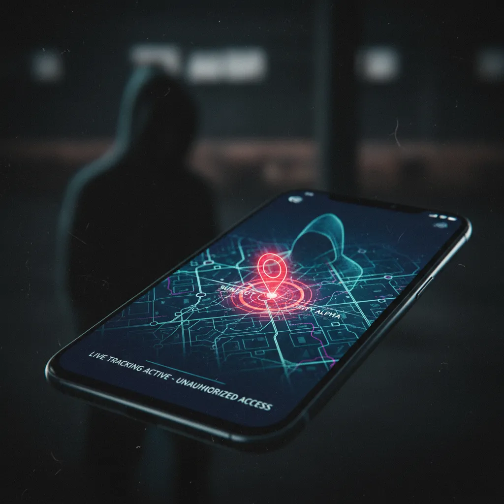 Smartphone displaying GPS tracking map