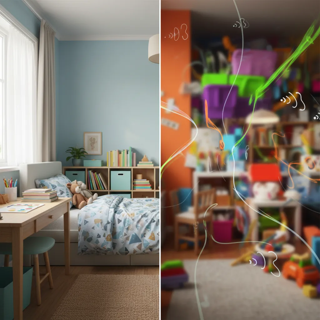 Visual representation of sensory differences between two households