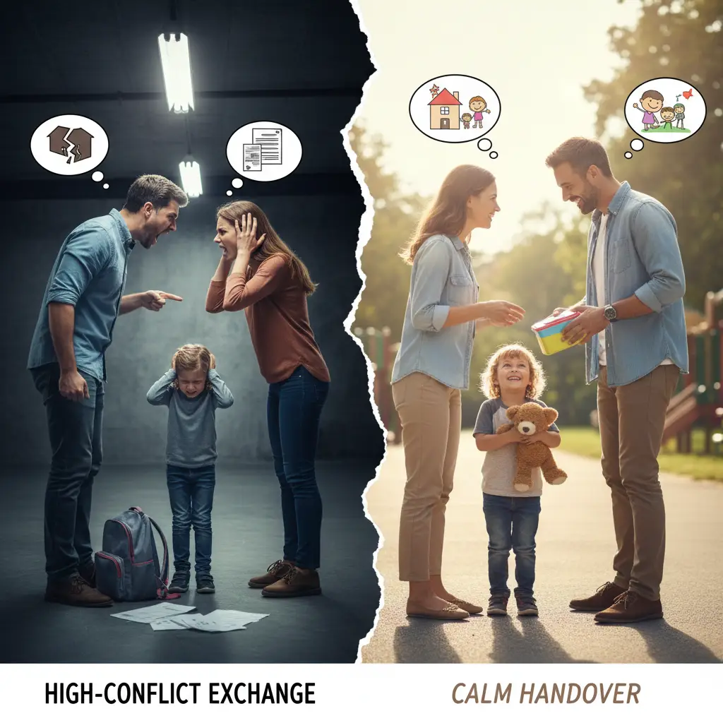 Contrast between high-conflict and child-focused parenting transitions
