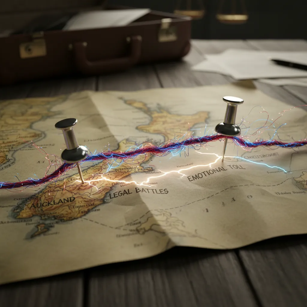 Map of New Zealand showing relocation distance