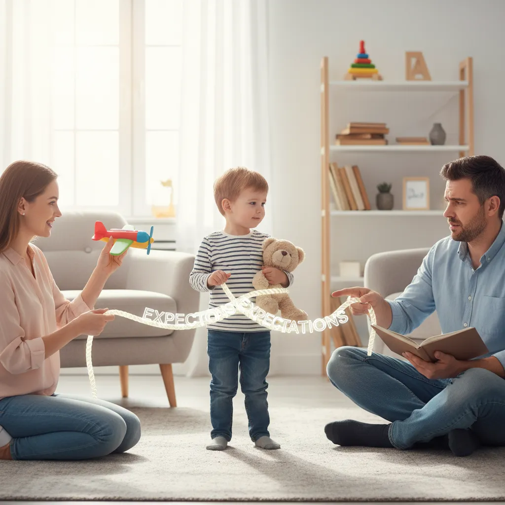 Child torn between a fun-loving and a disciplinarian parent