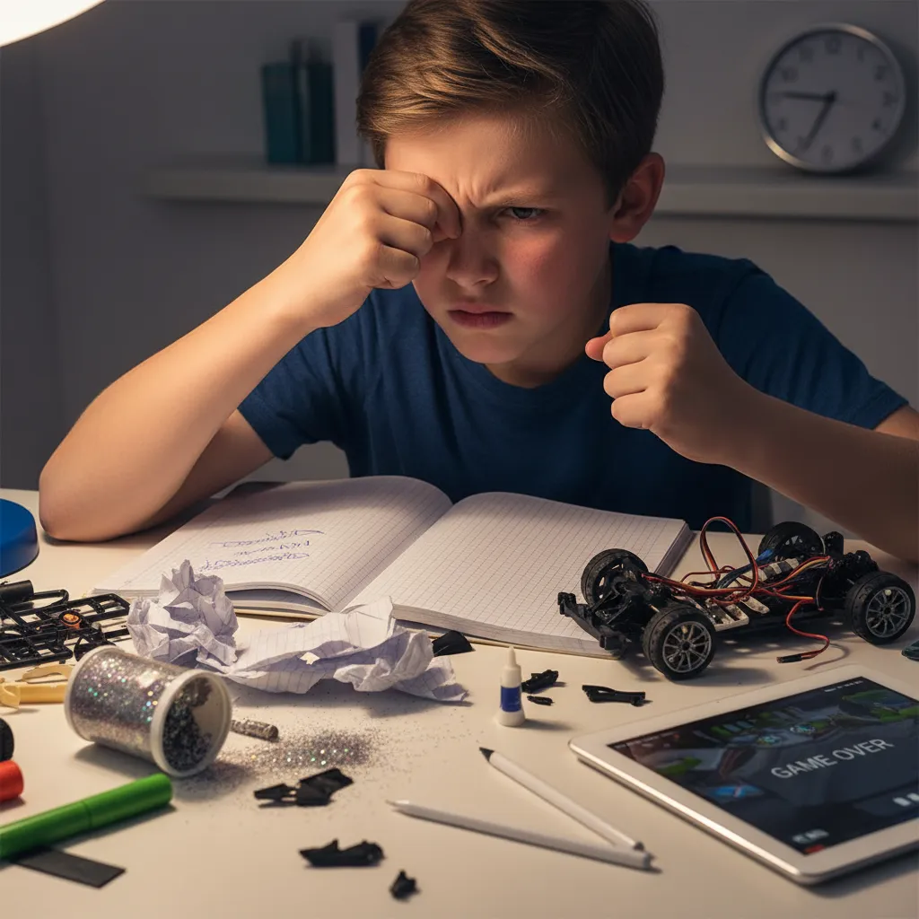 Child struggling with impulse control due to inconsistent parenting