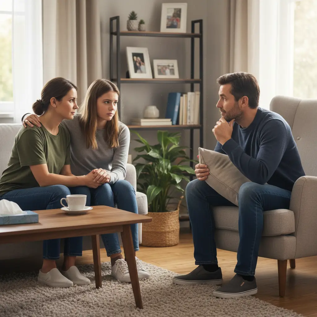 Parents talking to child about separation