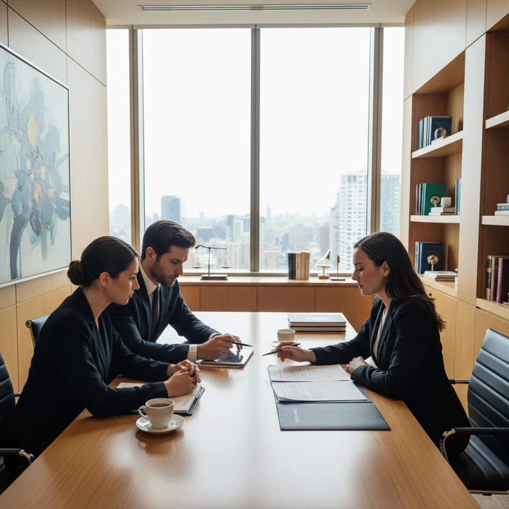 Couple discussing legal plans with an advisor in New Zealand