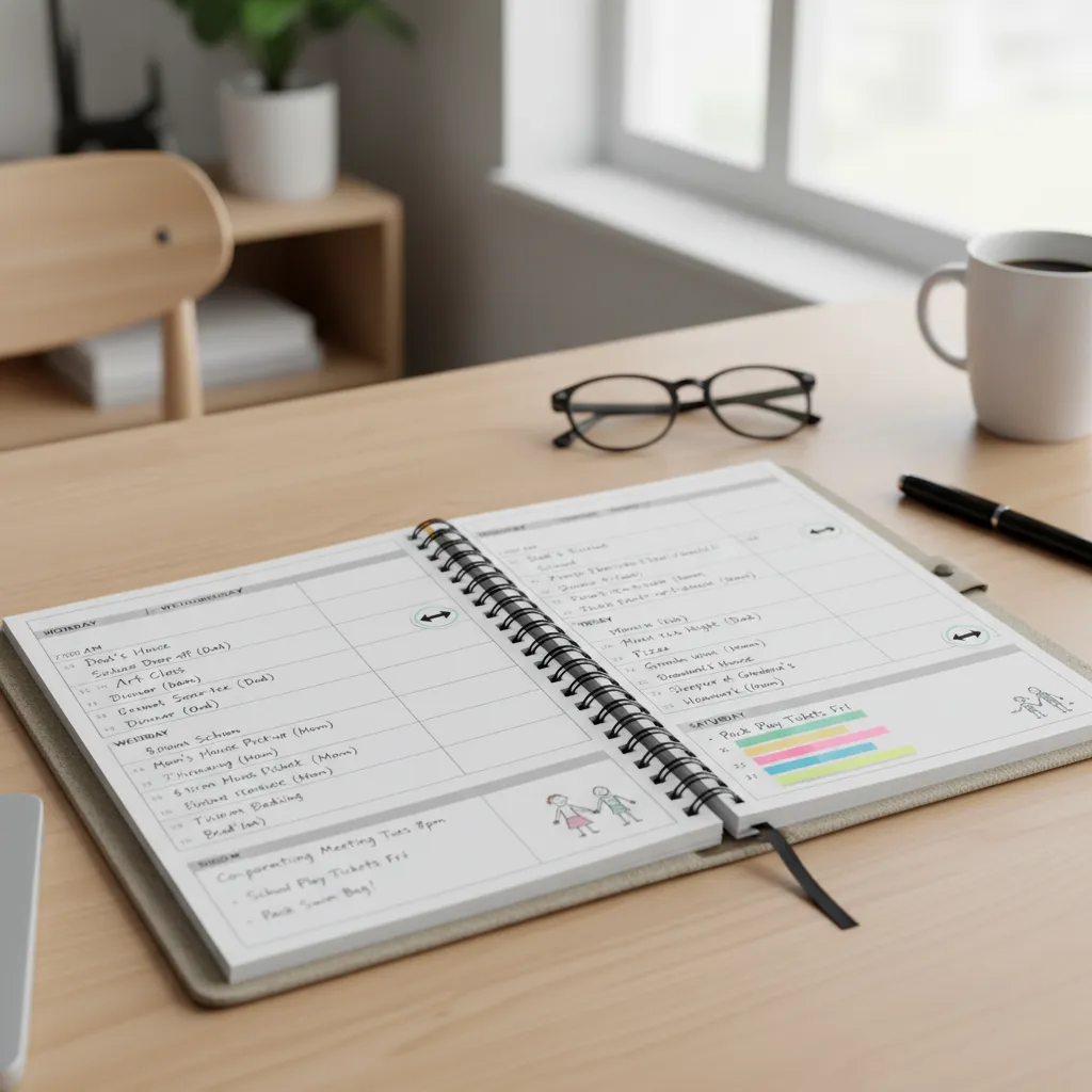 Co-parenting schedule and logistics planner