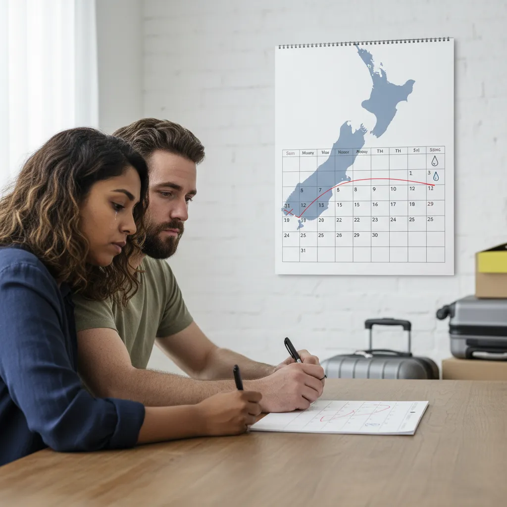 A couple marking a two-year separation period on a calendar in New Zealand