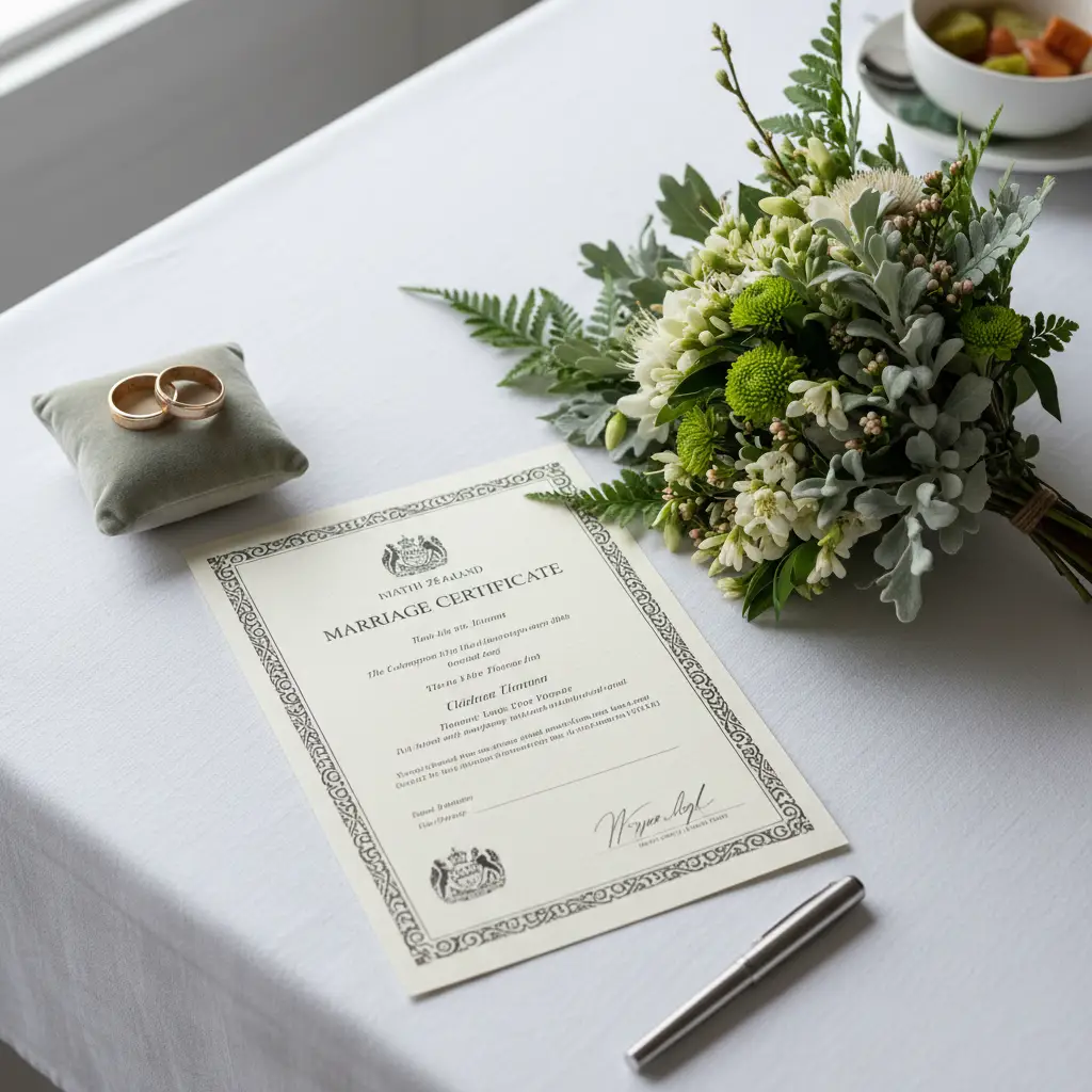 Official New Zealand Marriage Certificate