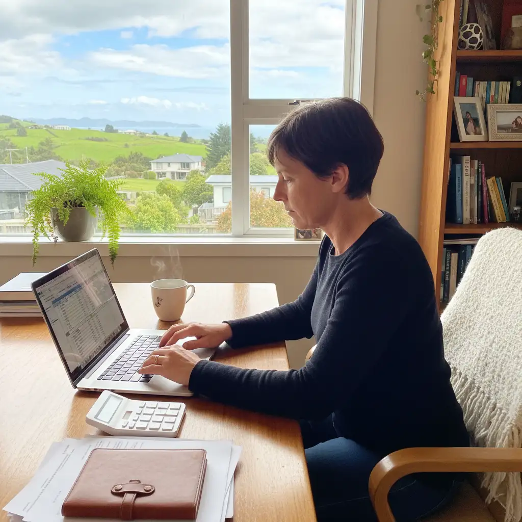 Person managing finances and budget after separation