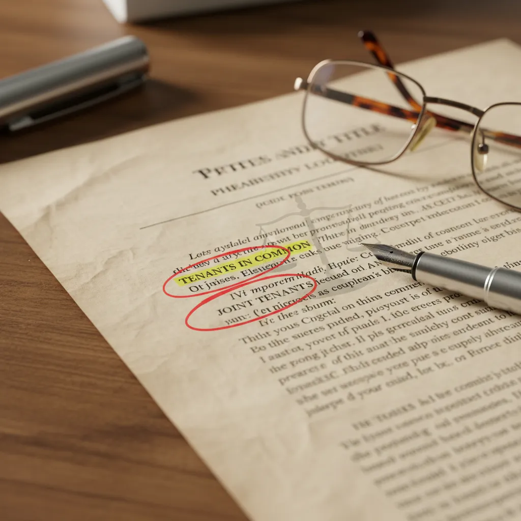 Legal property title documents showing ownership structures