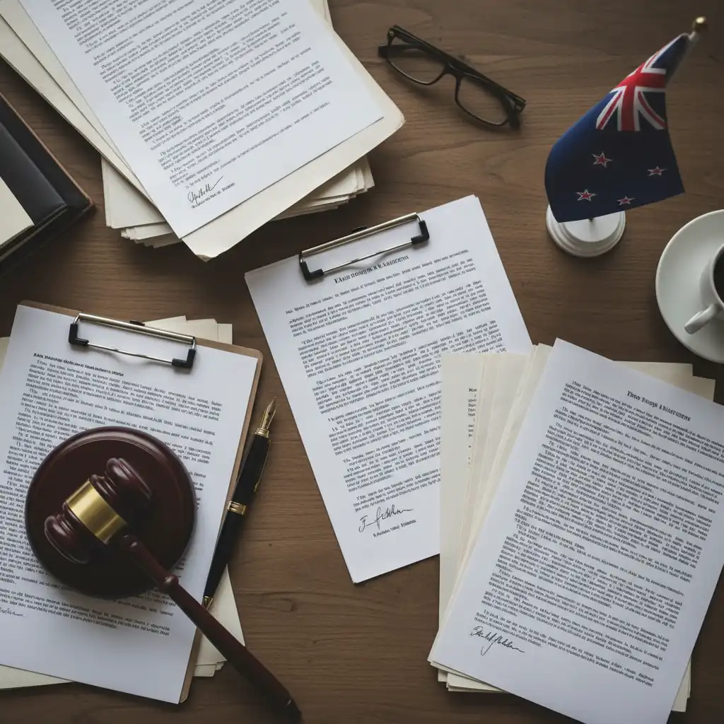 New Zealand Family Court legal documents and gavel