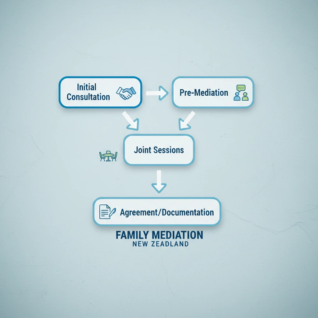 Diagram showing the stages of the FDR mediation process