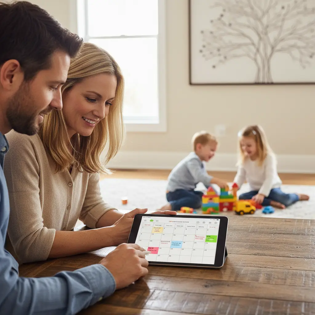 Parents agreeing on a shared care schedule