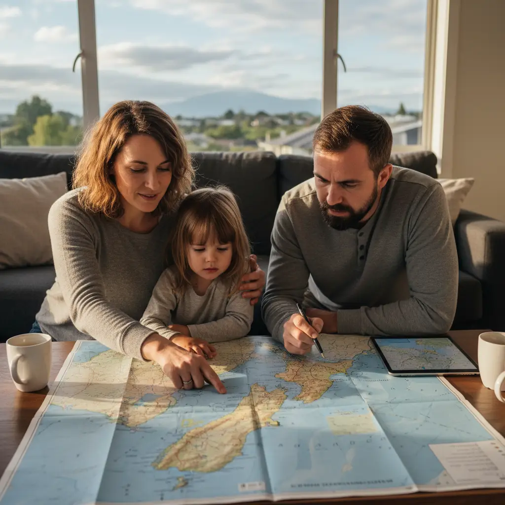 Parents discussing child relocation in New Zealand