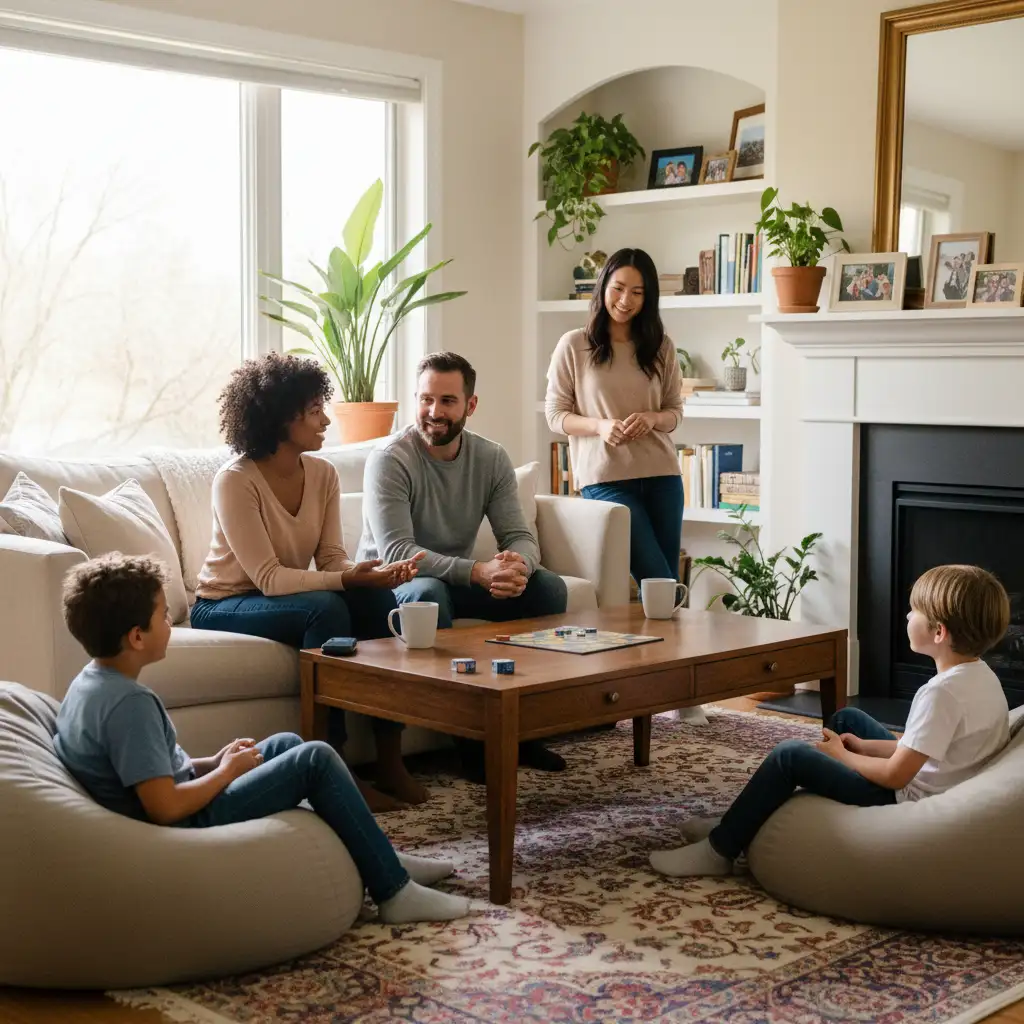 Parents discussing a new relationship with their children