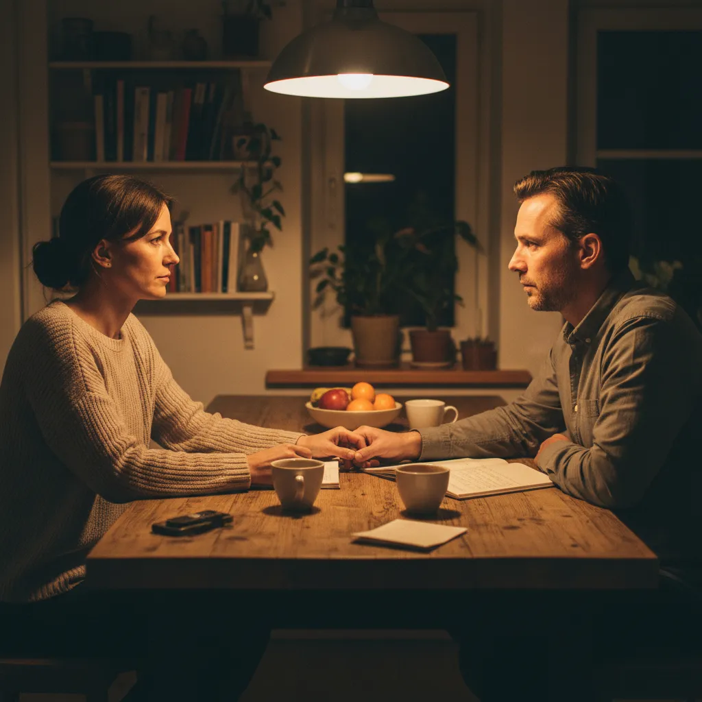 Couple engaging in serious communication