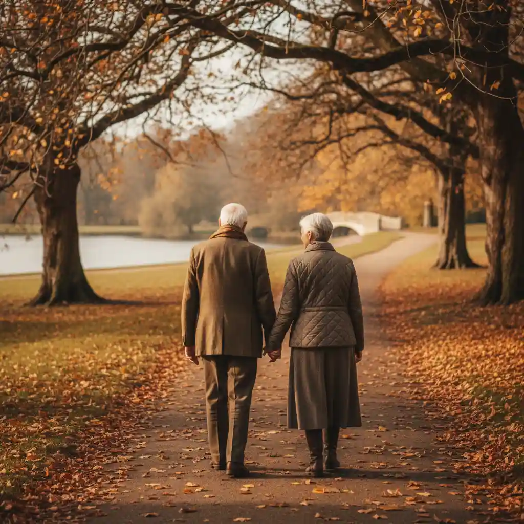 Elderly couple demonstrating enduring love