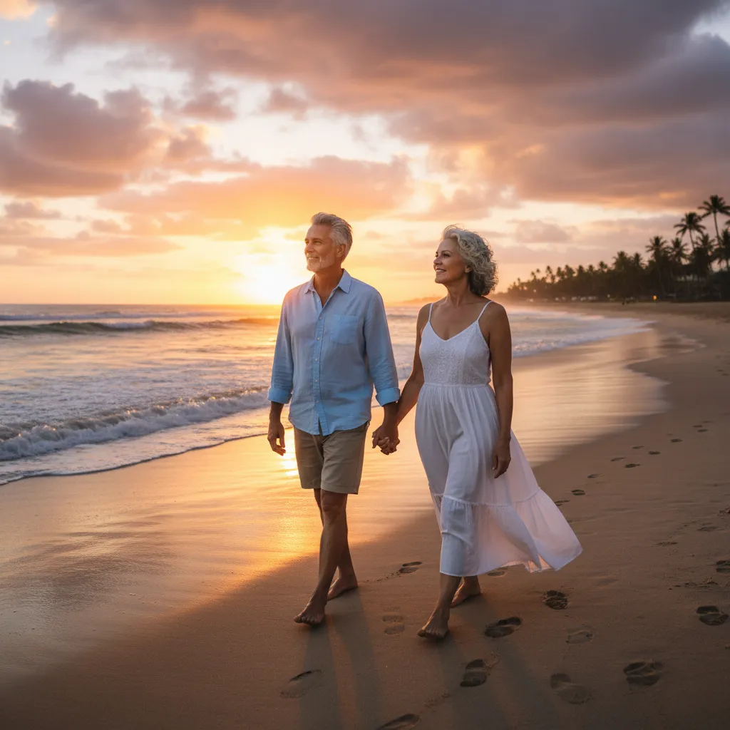 Mature couple enjoying wholehearted partnership