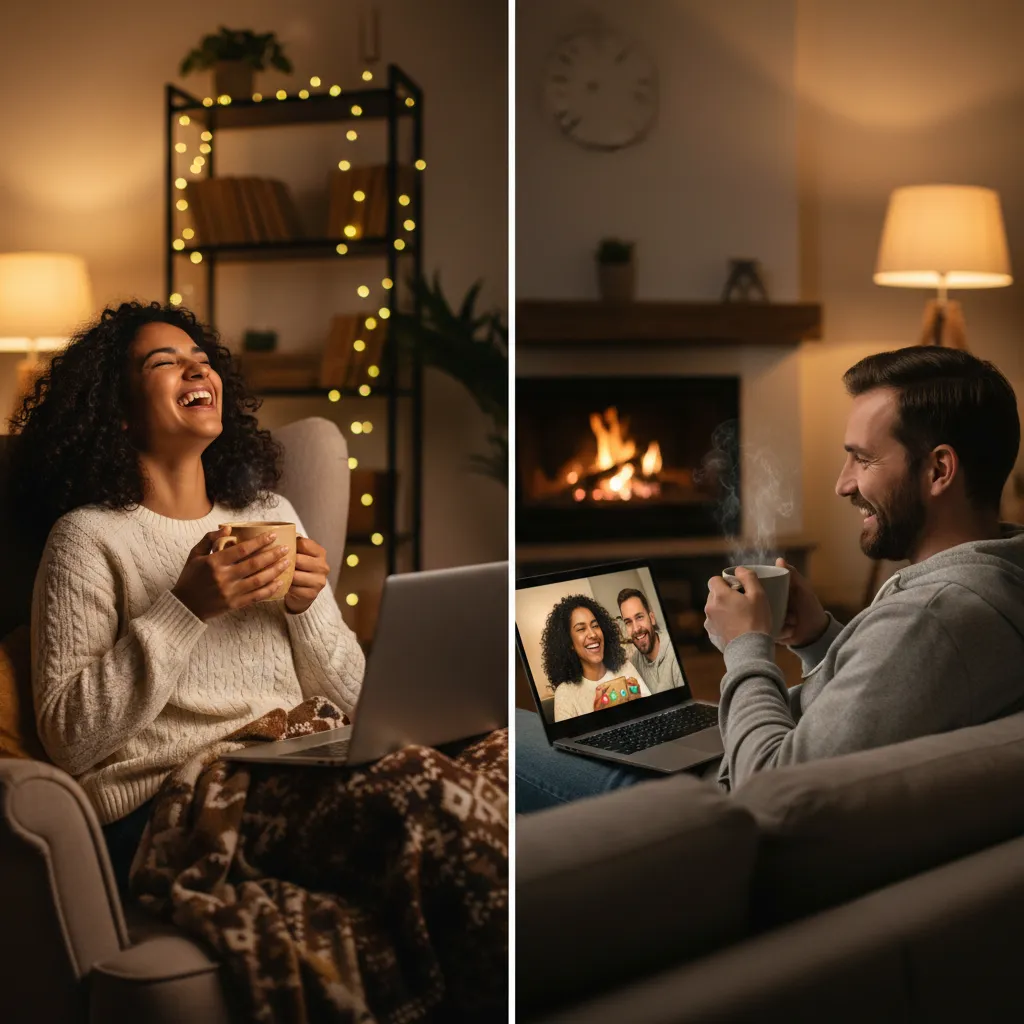 Couple enjoying a high-quality video call conversation