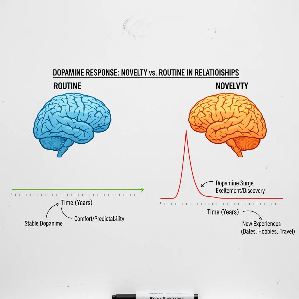 Dopamine response diagram regarding relationship novelty
