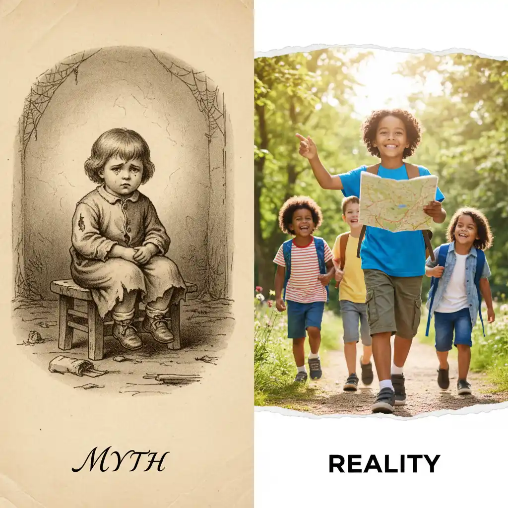 Contrast between the myth of the lonely only child and the reality of a socially confident child