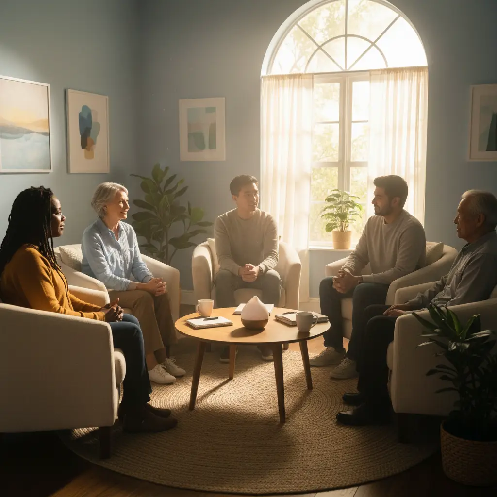 Group therapy session for healing