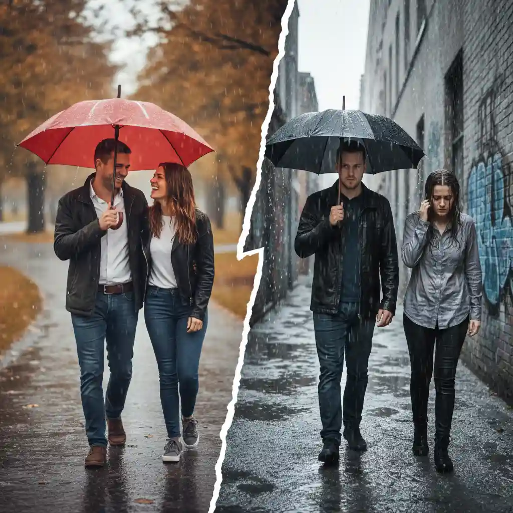 Illustration comparing healthy versus toxic friendship dynamics