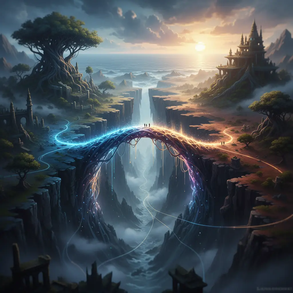 Illustration of bridging the gap between old friends