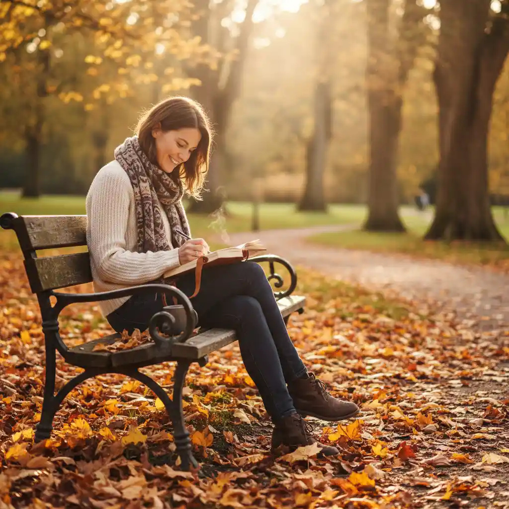 A woman enjoying a moment of intentional solitude in nature