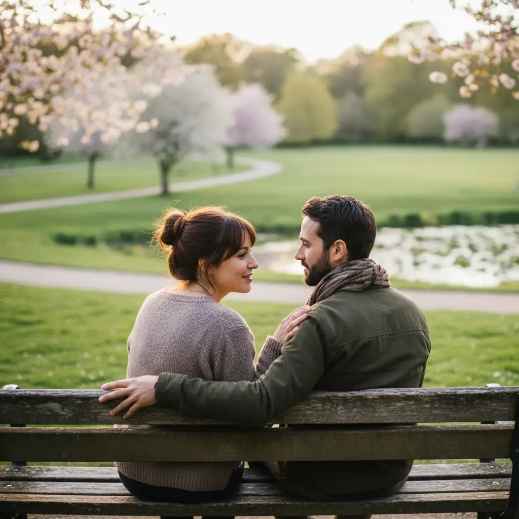 Two people demonstrating emotional co-regulation and support