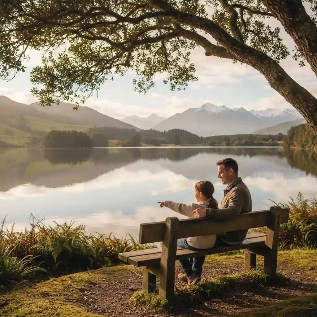 Parent supporting child through conversation