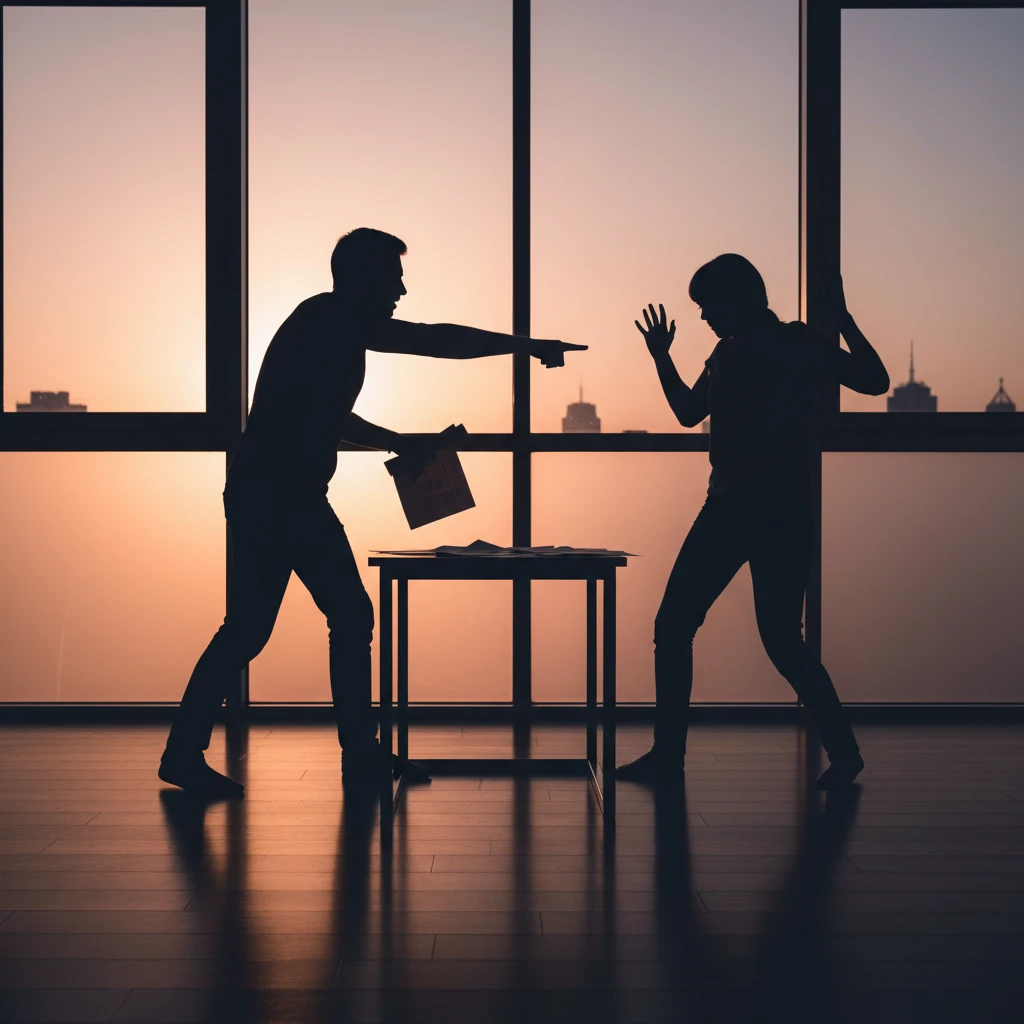 Couple arguing over finances indicating coercive control